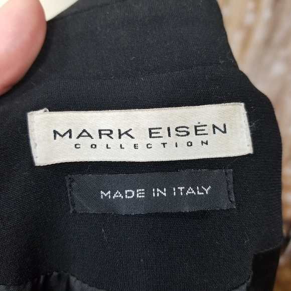 VTG Mark Eisen Collection Made In Italy Women's Sz 4 Black Long Button Up Blazer - Picture 12 of 14